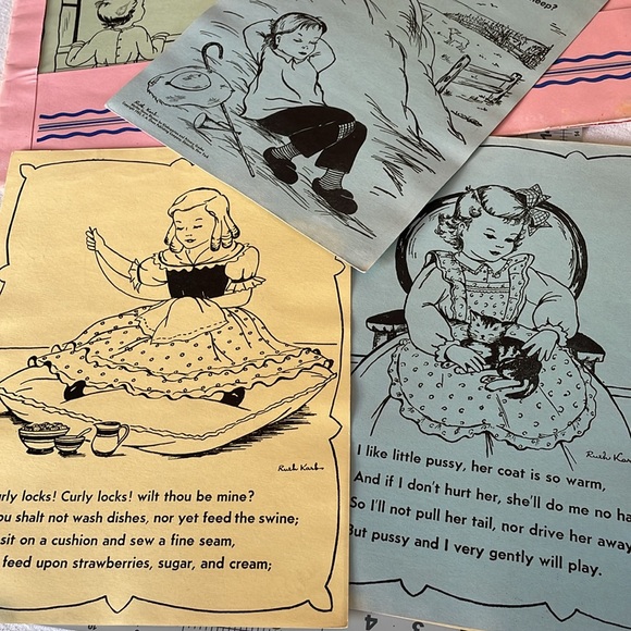 Vintage nursery/childs room wall decor, Mother Goose Rhymes, artist Ruth Karb - Picture 9 of 9